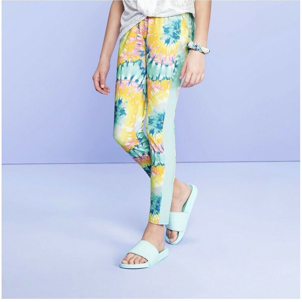 Girls' Swirl Tie-Dye Leggings Size Large*